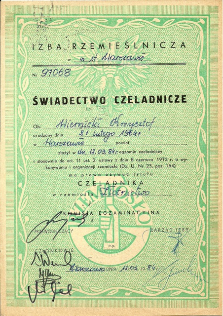 Świadectwo czeladnicze